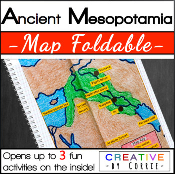 Preview of Ancient Mesopotamia Map Foldable for Interactive Notebooks - Editable Directions