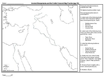 Mesopotamia Blank Map Worksheet