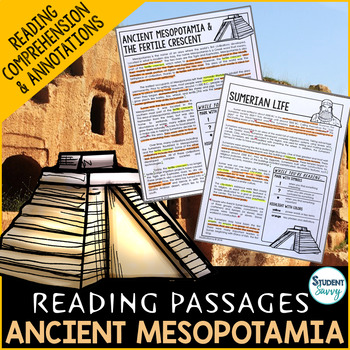 Preview of Ancient Mesopotamia Reading Passages - Questions - Annotations Activity