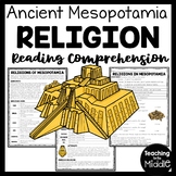 Ancient Mesopotamia Religion Reading Comprehension Worksheet