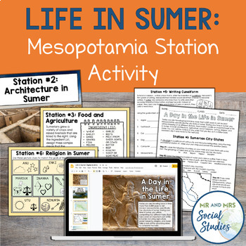 Preview of Ancient Mesopotamia Stations Activity | Life in Sumer | Map, Cuneiform, Religion