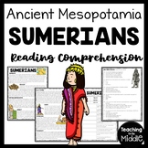 Ancient Mesopotamia Sumerians Reading Comprehension Worksheet