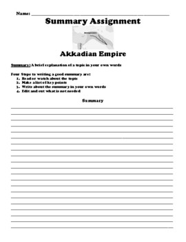 Preview of Ancient Mesopotamia Summary Writing Packet (24 Topics)