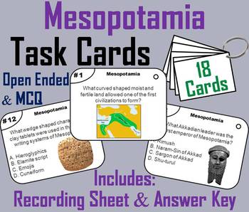 Preview of Ancient Mesopotamia Task Cards Activity