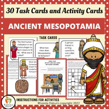 Preview of Ancient Mesopotamia Task Cards and Activity Cards - NO PREP