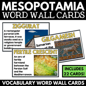 Preview of Ancient Mesopotamia Unit Word Wall Cards - Mesopotamia Vocabulary Activities