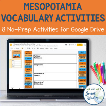 Preview of Ancient Mesopotamia Vocabulary Activities for Google Drive