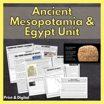 Preview of Ancient Mesopotamia, the Middle East, and Egypt Unit Bundle: Print and Digital