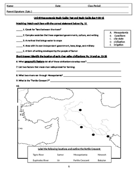 Ancient Mesopotamia study guide by Middle School World History | TpT