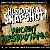 Ancient Mesopotamia Historical Snapshot Close Reading and Quiz