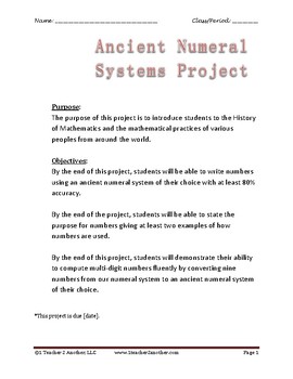 Preview of Ancient Numeral Systems Project Outline