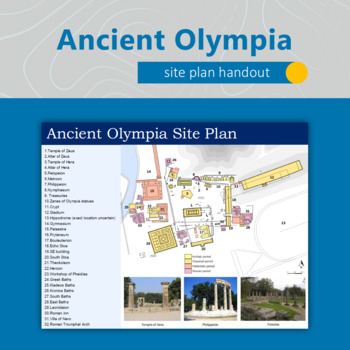 Preview of Ancient Olympia Site Plan Map Printable Handout