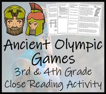 Preview of Ancient Olympic Games Close Reading Comprehension Activity | 3rd & 4th Grade