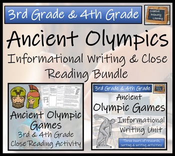 Preview of Ancient Olympics Reading & Informational Writing Bundle | 3rd Grade & 4th Grade