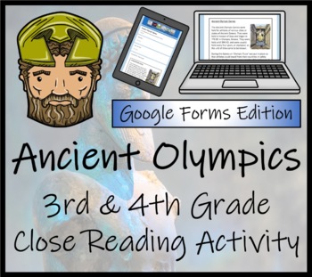 Preview of Ancient Olympics Close Reading Activity Digital & Print | 3rd Grade & 4th Grade