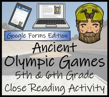 Preview of Ancient Olympics Close Reading Activity Digital & Print | 5th Grade & 6th Grade
