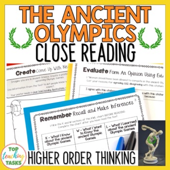 Preview of Ancient Olympics Reading Comprehension | Ancient Greece Reading Passages