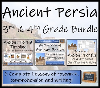 Preview of Ancient Persia Display Timeline Close Reading & Writing Bundle | 3rd & 4th Grade