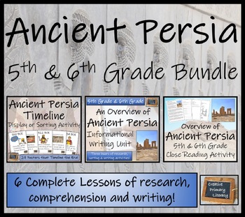 Preview of Ancient Persia Display Timeline Close Reading & Writing Bundle | 5th & 6th Grade
