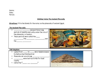 Preview of Ancient Pharaohs Walking Notes Activity