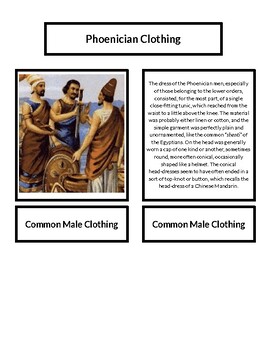 Preview of Ancient Phoenician Clothing UE Montessori Lesson Material