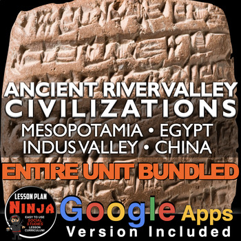 Preview of Ancient River Valley Civilizations Unit: PPTs, Worksheets, Guided Notes, Test