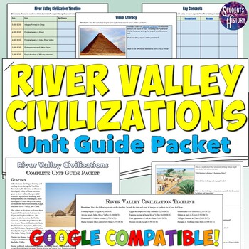 Preview of Ancient River Valley Civilizations Study Guide Unit Packet Worksheets Activities