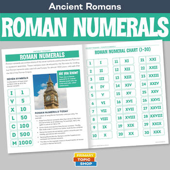 Ancient Romans - Roman Numerals by Primary Topic Shop | TPT