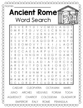 Ancient Rome Word Search By Happy Teacher Happy Students Tpt