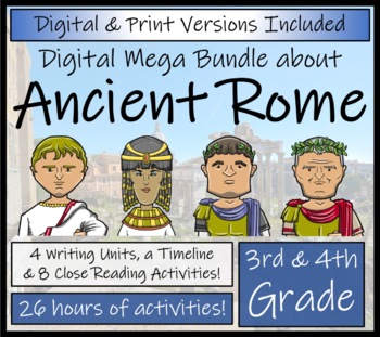 Preview of Ancient Rome Mega Bundle of Activities Digital & Print | 3rd Grade & 4th Grade
