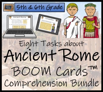 Preview of Ancient Rome BOOM Cards™ Comprehension Activity Bundle 5th & 6th Grade