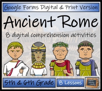 Preview of Ancient Rome Close Reading Activity Bundle Digital & Print | 5th & 6th Grade