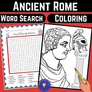 Preview of Ancient Rome Activities | Word Search - Coloring Page