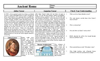 Ancient Rome, Activities and Worksheets by Brilliance Builders | TpT