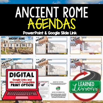 Preview of Ancient Rome Agenda PowerPoint & Google Slides, World History Agenda