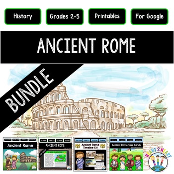 Preview of Ancient Rome Activities Bundle Digital Resources Google Slides {Print & Digital}