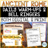 Ancient Rome Bell Ringers - Warm Ups Morning Work - Mapping Timeline