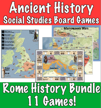 Preview of Ancient Rome Board Game Bundle (11 Games for teaching history, social studies)