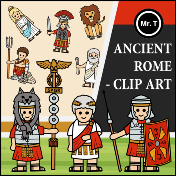 Preview of Ancient Rome - Clip Art (Color and Line Art)