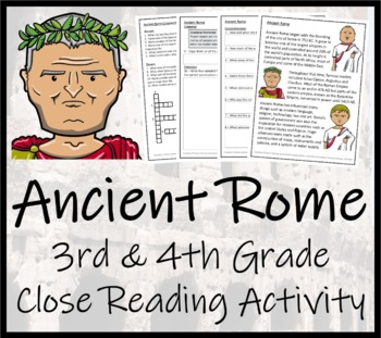 Preview of Ancient Rome Close Reading Comprehension Activity | 3rd Grade & 4th Grade