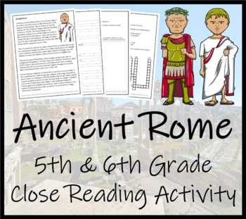 Preview of Ancient Rome Close Reading Comprehension Activity | 5th Grade & 6th Grade