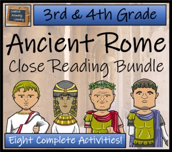 Preview of Ancient Rome Close Reading Comprehension Activity Bundle | 3rd Grade & 4th Grade
