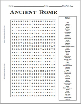 Preview of Ancient Rome - Crossword Puzzle