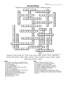 Preview of Ancient Rome Crossword Puzzle