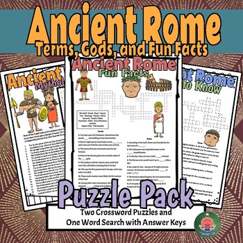 Preview of Ancient History: Rome Crossword Puzzle and Word Search Pack