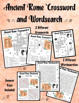 Ancient Rome Crossword and Wordsearch by Tully s Teaching Emporium