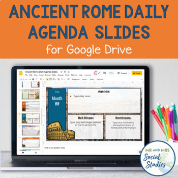 Preview of Ancient Rome Daily Agenda Slide Templates for Google Drive