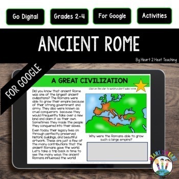 Preview of Ancient Rome Digital Resources Unit Passages & Activities Google Slides