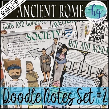 Preview of Ancient Rome Doodle Notes Set 2 for Roman Society and Religion