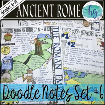 Preview of Ancient Rome Doodle Notes Set 6 for the Roman Empire and Pax Romana